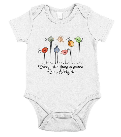 Every Little Thing Is Gonna Be Alright Birds Short Sleeve Baby One-Piece