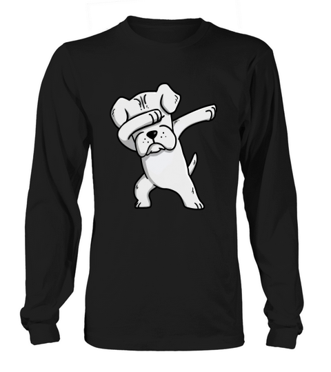White Boxer Dabbing Funny Dog Dab Dance Long sleeved Unisex
