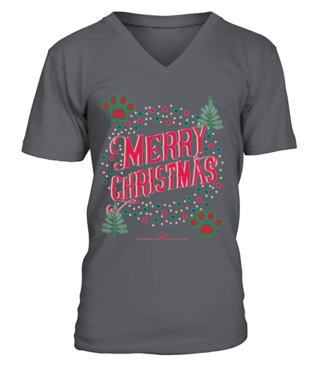 merry christmas dog cat world collection1 Men's V-Neck T-shirt