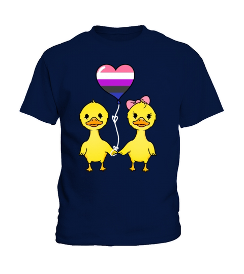Duck Couple Genderfluid Pride Kids T-Shirt