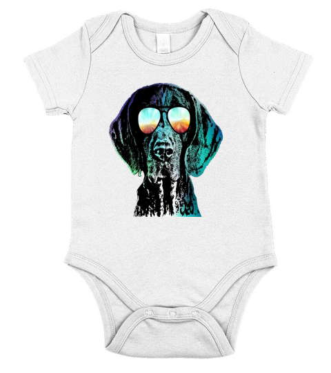 GERMAN SHORTHAIRED POINTER NEON DOG Short Sleeve Baby One-Piece