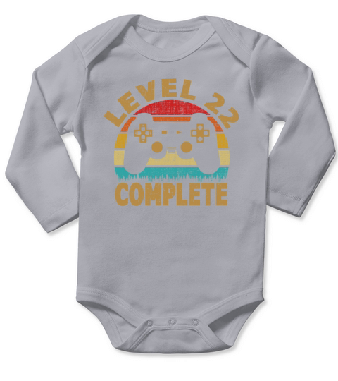 Level 22 Complete 22th Birthday Video Gamer Gift Long Sleeve Baby One-Piece
