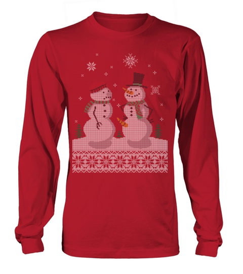UGLY HOLIDAY SWEATER HAPPY SNOWMAN CARROT THIEF Women's Long Sleeve
