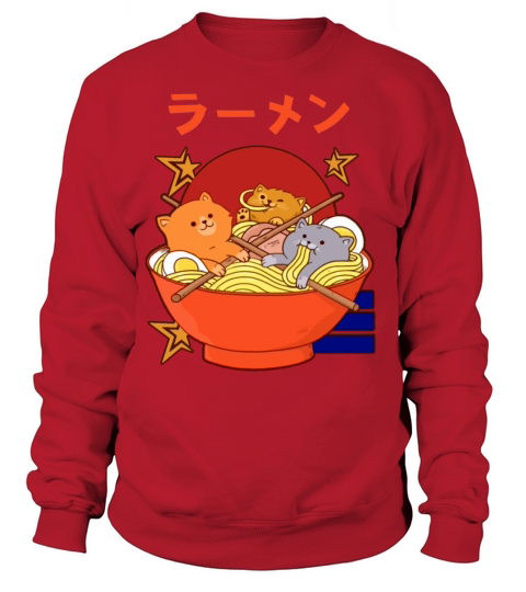 Ramen Cats noodles eat fun happy cat Women's Sweatshirt