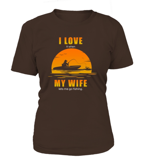 I love my wife fishing fisherman boat Sunset Women's T-Shirt