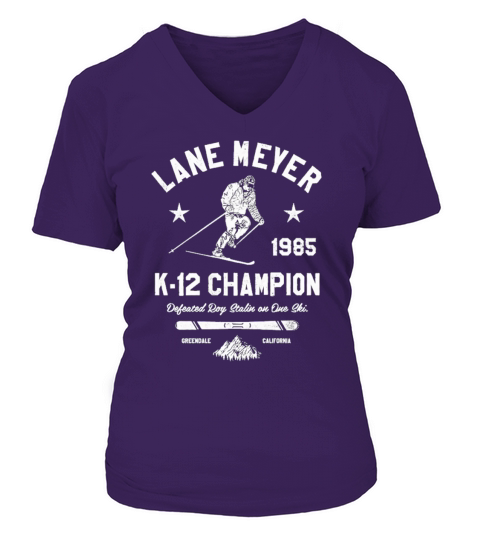 Lane meyer 1985 k12 Champion defeated roy stalin V-neck T-Shirt Woman
