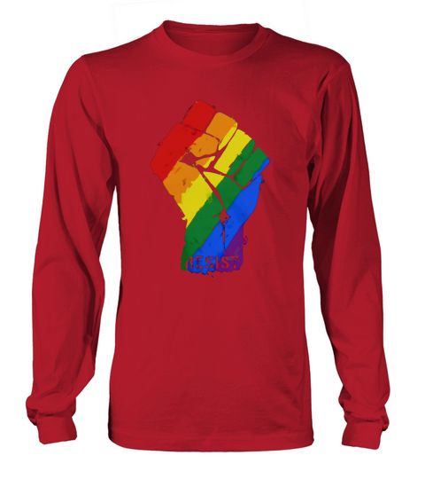 Resist Rainbow Flag Fist LGBT Women's Long Sleeve