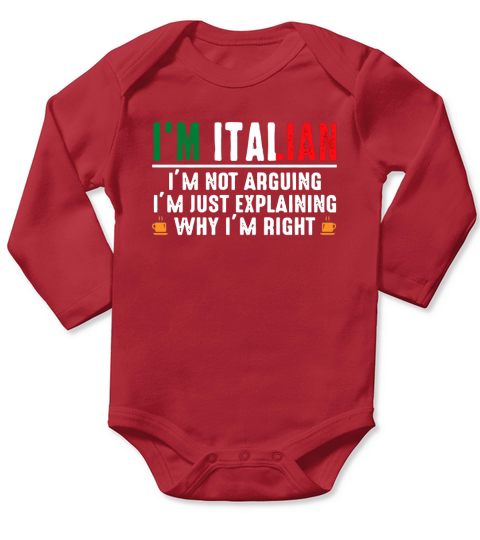 IM ITALIAN Long Sleeve Baby One-Piece