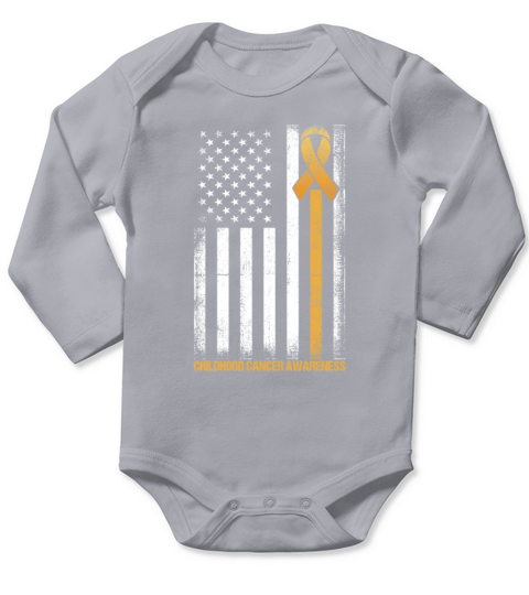 Flag Childhood Cancer Awareness Gift Long Sleeve Baby One-Piece