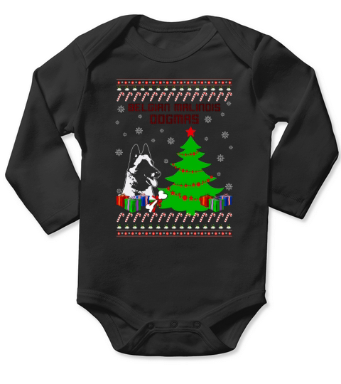 Belgian Malinois Dogmas Christmas Sweater Sweatshirt Long Sleeve Baby One-Piece