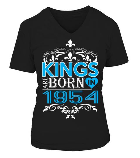 Kings Are Born In 1954 Happy Fathers Day Women's V-Neck T-shirt