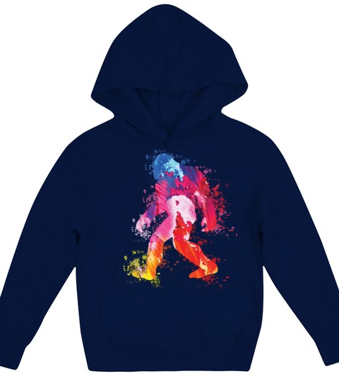 Bigfoot Color Silhouette Sasquatch Art Kids Hoodie