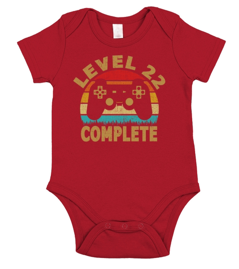 Level 22 Complete 22th Birthday Video Gamer Gift Short Sleeve Baby One-Piece