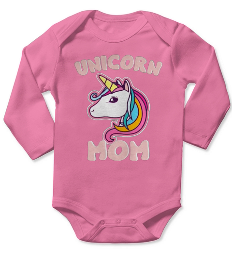 Unicorn Theme Birthday Shirt - Unicorn Mom Long Sleeve Baby One-Piece