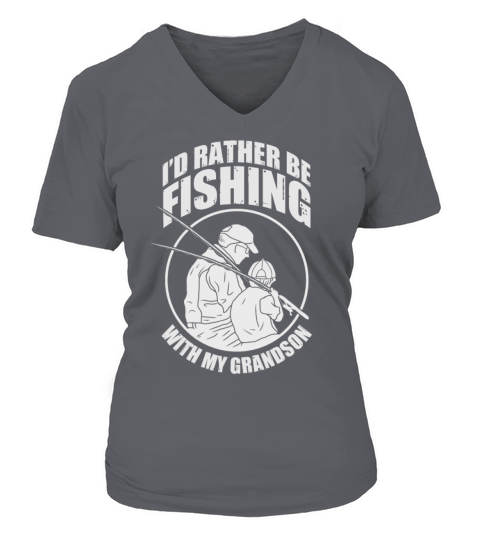 Grandpa Rather Be Fishing With Grandson Women's V-Neck T-shirt