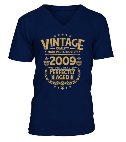 Vintage Birthday Tee Funny Shirt For Him 2009 Men's V-Neck T-shirt