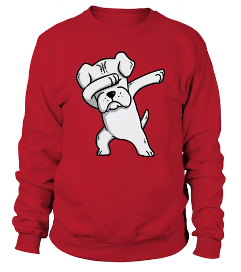 White Boxer Dabbing Funny Dog Dab Dance Sweatshirt Unisex