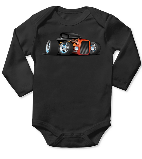 Hot Rod Classic Coupe Custom Car Cartoon Long Sleeve Baby One-Piece