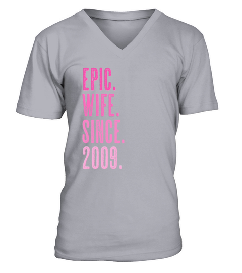Epic wife since 2009 marriage wedding Men's V-Neck T-shirt
