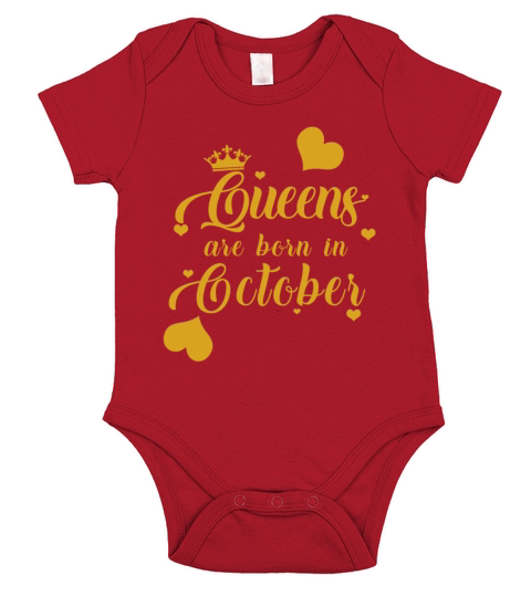 Queens Are Born In October Short Sleeve Baby One-Piece