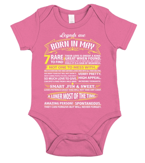 Legends Are Born In May Short Sleeve Baby One-Piece