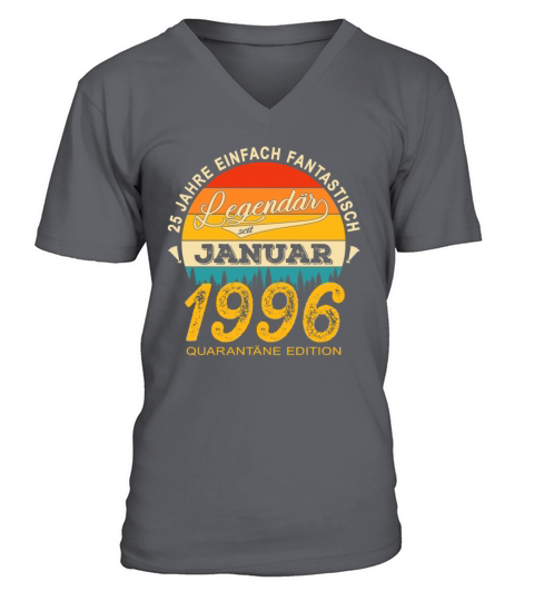 25th Birthday 25 Years Born In 1996 January Men's V-Neck T-shirt