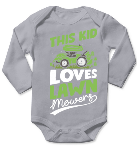 This Kid Loves Lawn Mowers Funny Lawn Mowing Long Sleeve Baby One-Piece