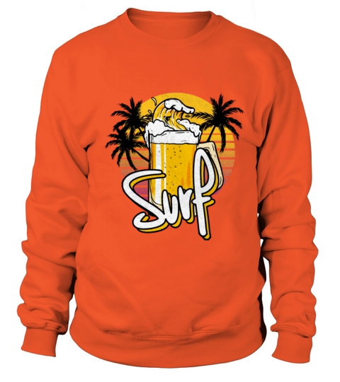 Funny Glass Of Beer Surf Wave Vintage Retro Sunset Women's Sweatshirt