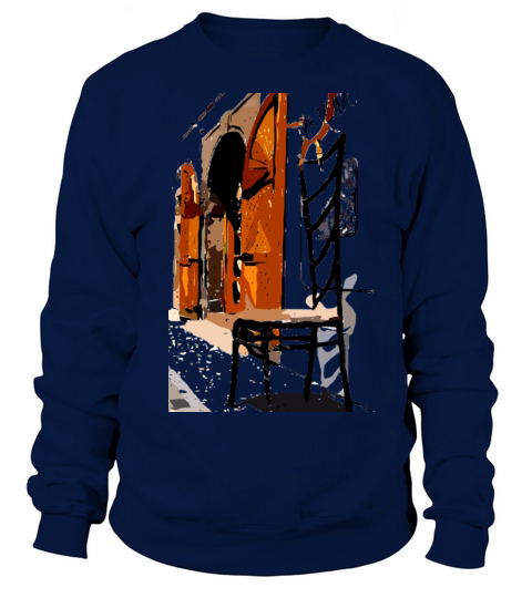 A chair street view of Europe graphic art Women's Sweatshirt