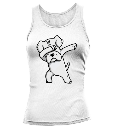 White Boxer Dabbing Funny Dog Dab Dance Tank top Woman