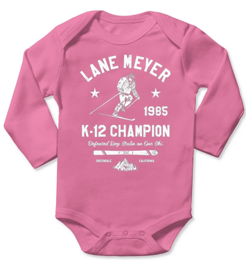 Lane meyer 1985 k12 Champion defeated roy stalin Long Sleeve Baby One-Piece