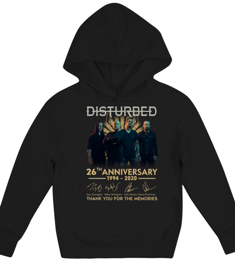 Disturbed 26th Anniversary 1994 2020 signature Kids Hoodie