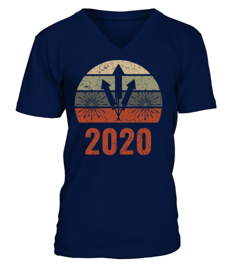 Happy New Year 2020 January 1st Fireworks Merry Men's V-Neck T-shirt