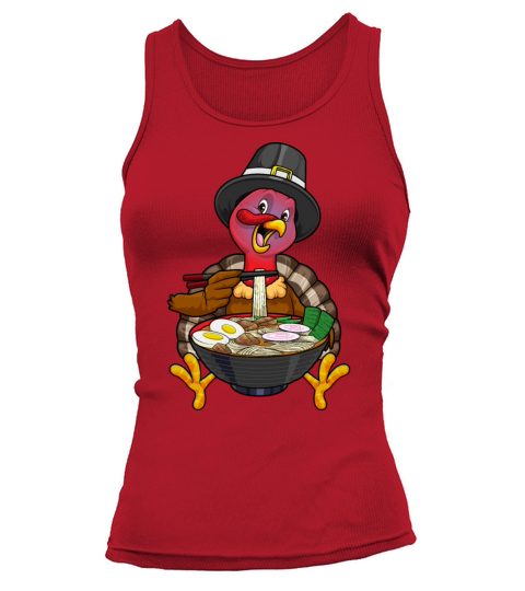 Thanksgiving Turkey Ramen Noodles Kawaii Anime Jap Women's Tank Top