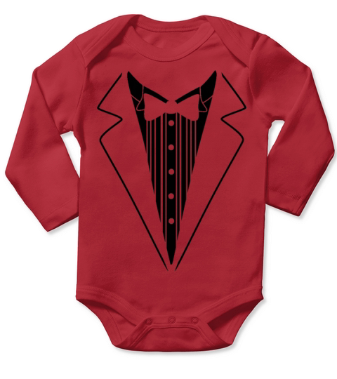 Black Tuexdo T Shirt Design Long Sleeve Baby One-Piece