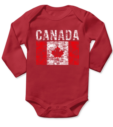 Canada flag vintage Long Sleeve Baby One-Piece