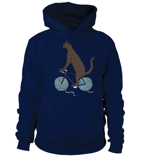 cat riding bike with yarn ball wheels Women's Hoodie