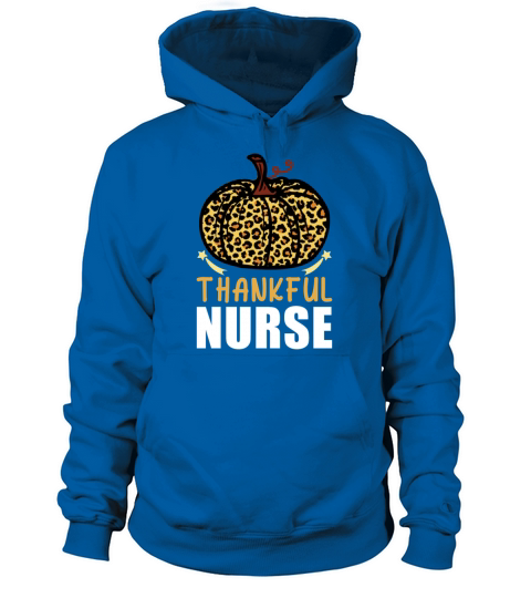 Thankful Nurse Leopard Pumpkin Thanksgiving funny Women's Hoodie