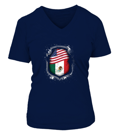 Mexican American Flags Of Mexico And America Gift Women's V-Neck T-shirt