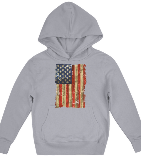 12 Vintage Distress US Flag 8 Kids Hoodie