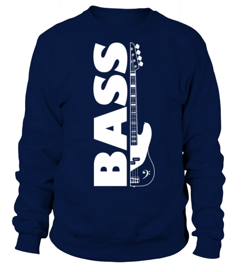 Half bass guitar and the word bass on the side Sweatshirt Unisex