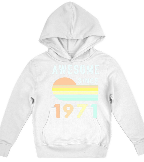 1971 Birthday Retro Vintage Gift dad Kids Hoodie