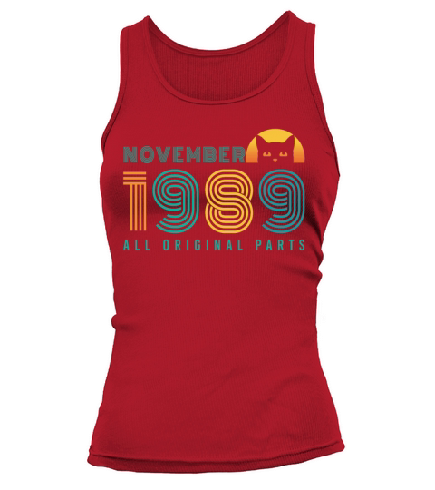 Born November 1989 Cat Vintage Women's Tank Top