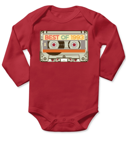 Vintage Cassette Tape Birthday Gifts Retro Born Long Sleeve Baby One-Piece