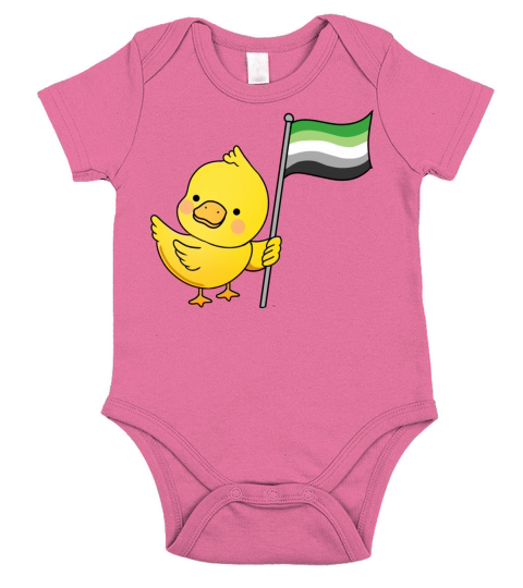 Aromantic Duck Aromantic Pride Flag Short Sleeve Baby One-Piece
