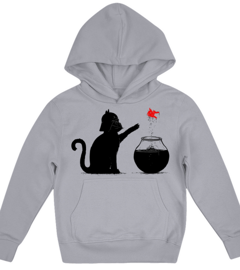 Black Cat and Red Fish Kids Hoodie