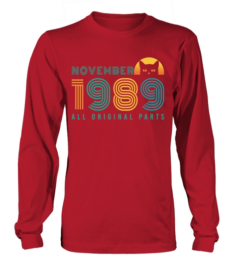 Born November 1989 Cat Vintage Men's Long Sleeve