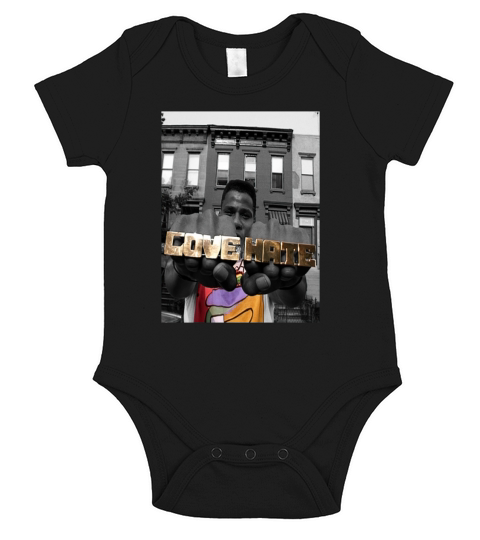 Radio Raheem Love & Hate Poster Short Sleeve Baby One-Piece