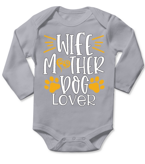 Best Wife Mom Dog Lover Long Sleeve Baby One-Piece