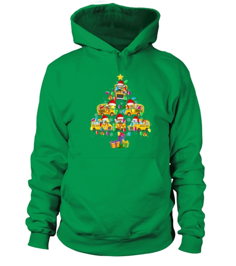School Bus Christmas Tree Funny Santa Bus Driver Women's Hoodie